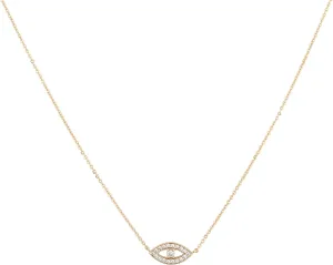 MEVECCO Gold Dainty Evil Eye Necklace for Women 18K Gold Plated Cute Delicate Solitaire Cubic Zirconia Boho Protection Evil Eye Minimalist Simple Necklace