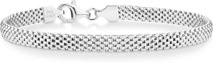Miabella 925 Sterling Silver Italian 5mm Mesh Link Chain Bracelet for Women, Made in Italy