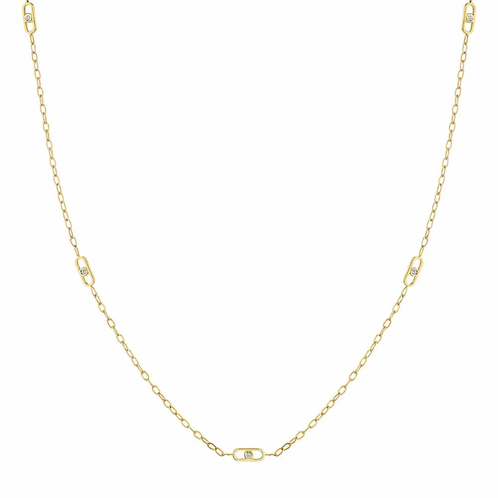 Michael M 14K Yellow Gold Diamond Streamlined Necklace CN351M