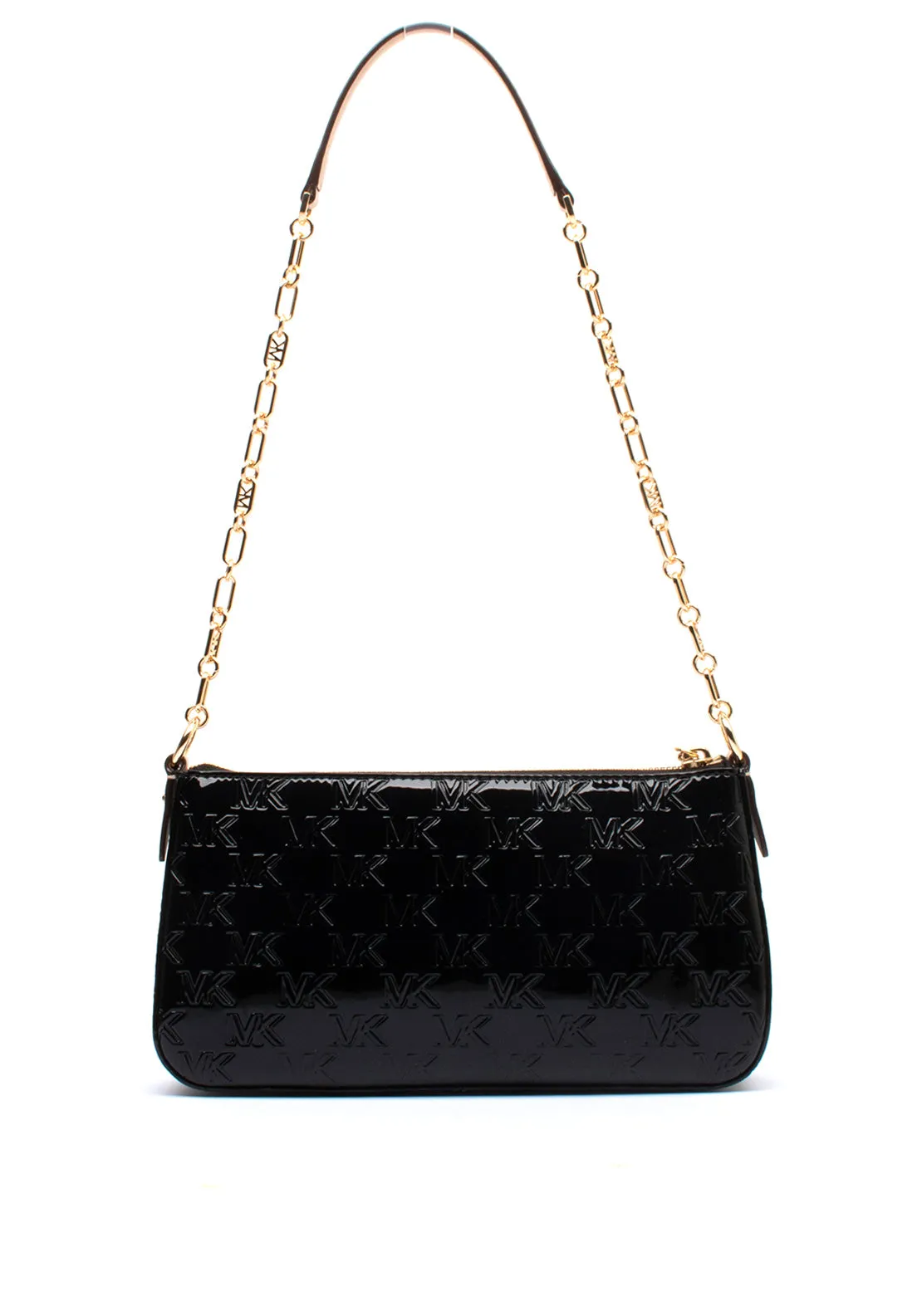 MICHAEL Michael Kors Empire Patent Chain Link Pochette, Black