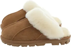 Millffy Unisex Comfy Sheepskin Leather Slippers Women's Handmade Wool Cuff Slippers Shoes for Men Indoor/Outdoor