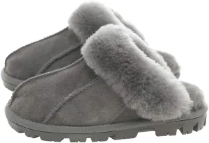 Millffy Unisex Comfy Sheepskin Leather Slippers Women's Handmade Wool Cuff Slippers Shoes for Men Indoor/Outdoor