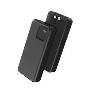 MINISO 20000mAh Digital Display Power Bank with Cable（Black）Model: X-201C