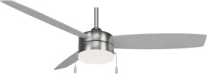 Minka-Aire F670L-BN/SL Airetor III 54" Ceiling Fan with LED Light and Pull Chain in Brushed Nickel Finish