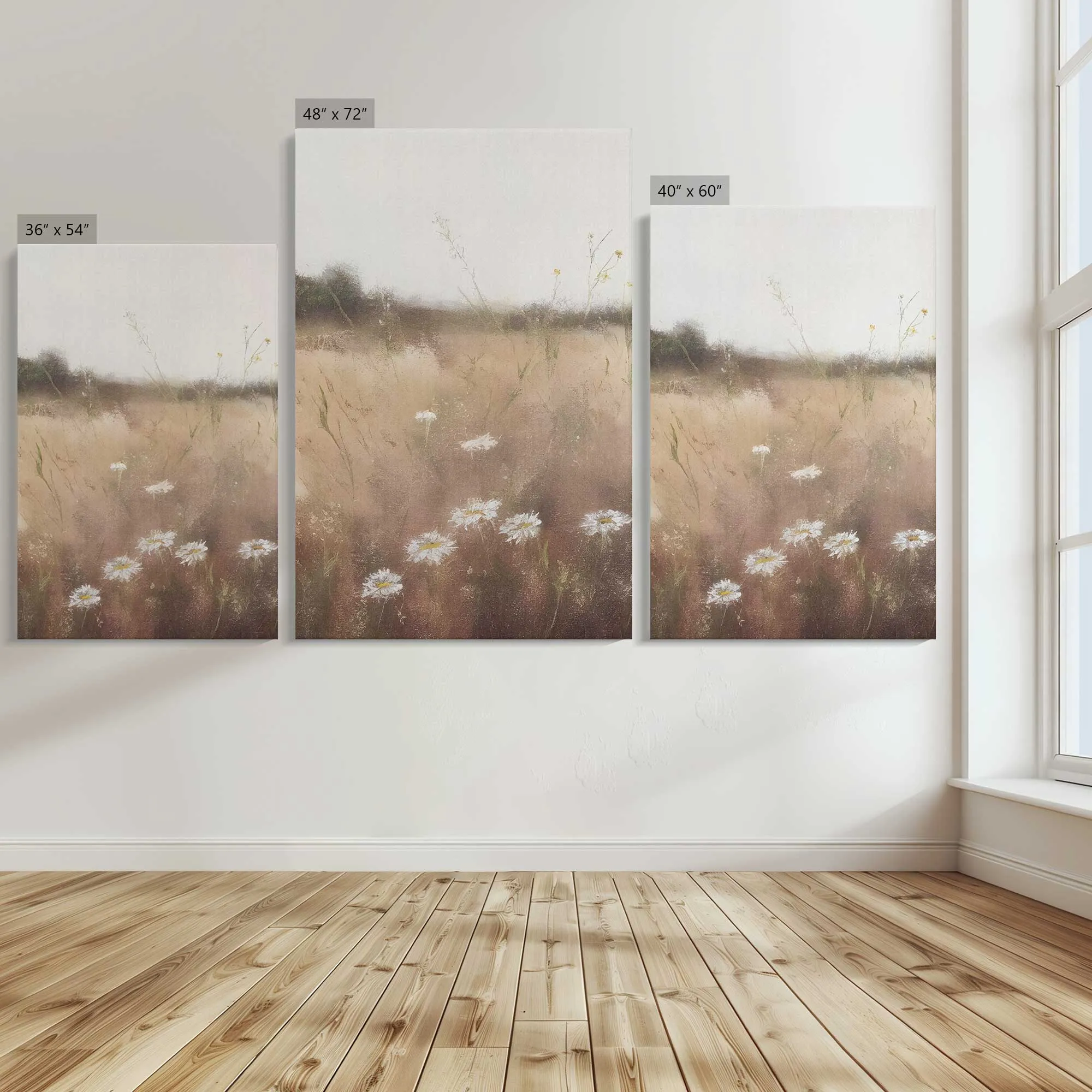 Misty Meadows I Large Canvas Print