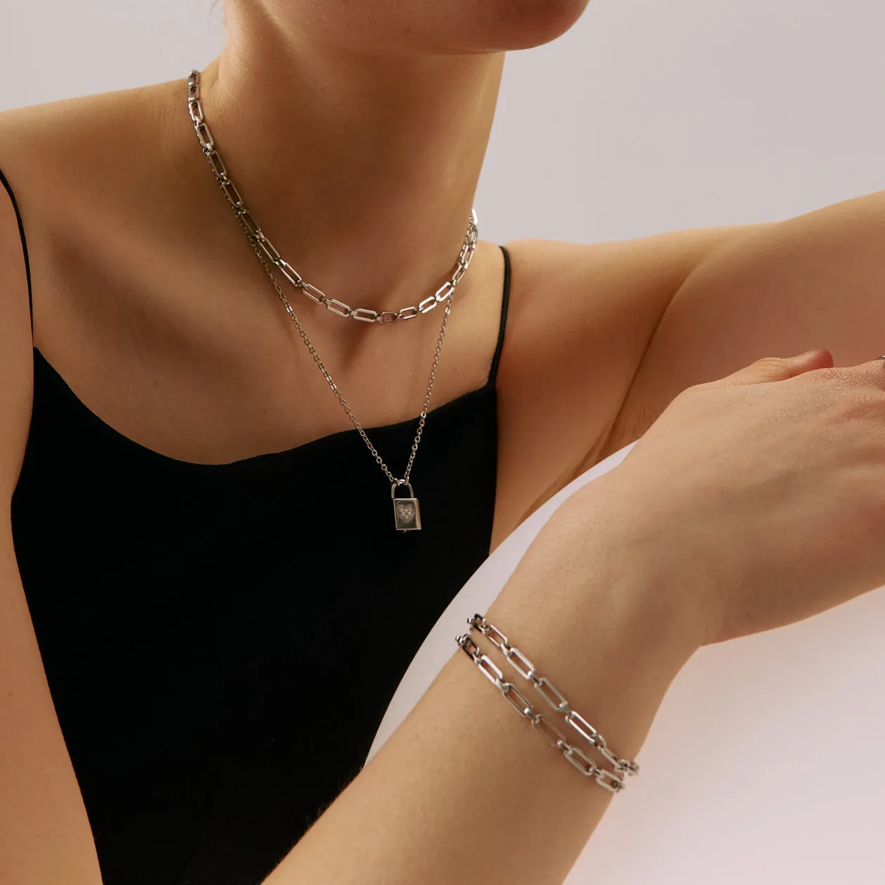 Modern Paper Clip Chain Bracelet