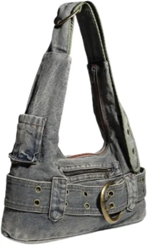 MOLERFO Vintage bag Denim tote bag Chain Bag Women's Shoulder Hand Bag
