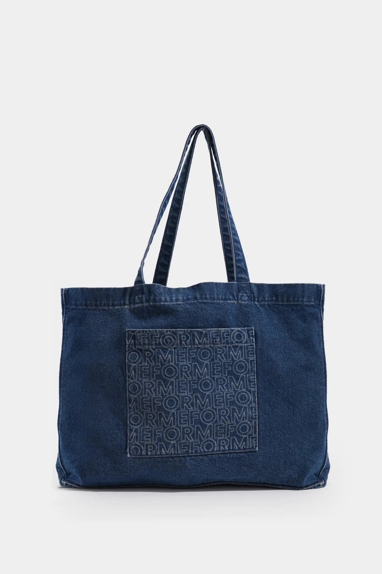 Monogram Denim Tote Bag