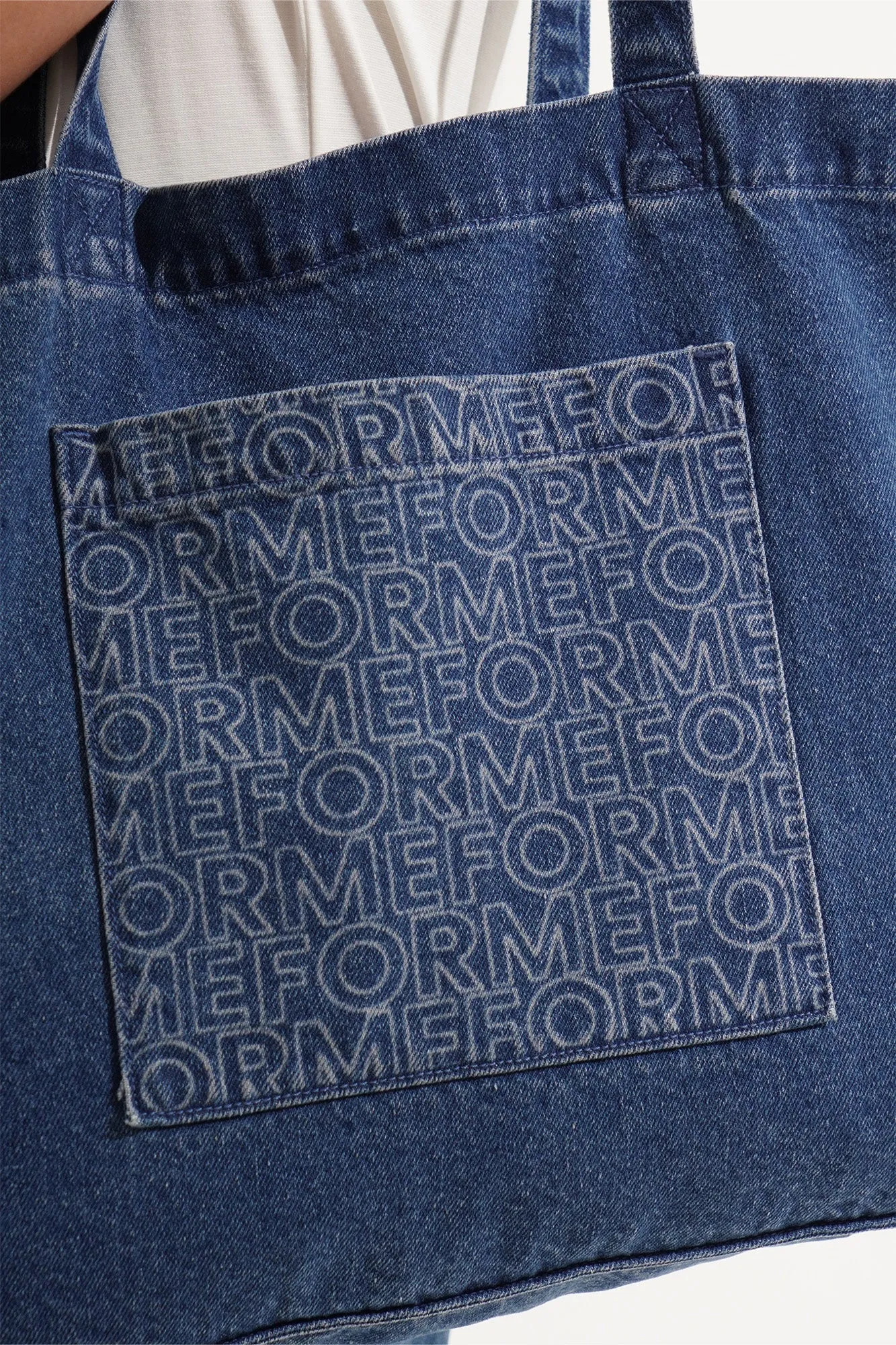 Monogram Denim Tote Bag