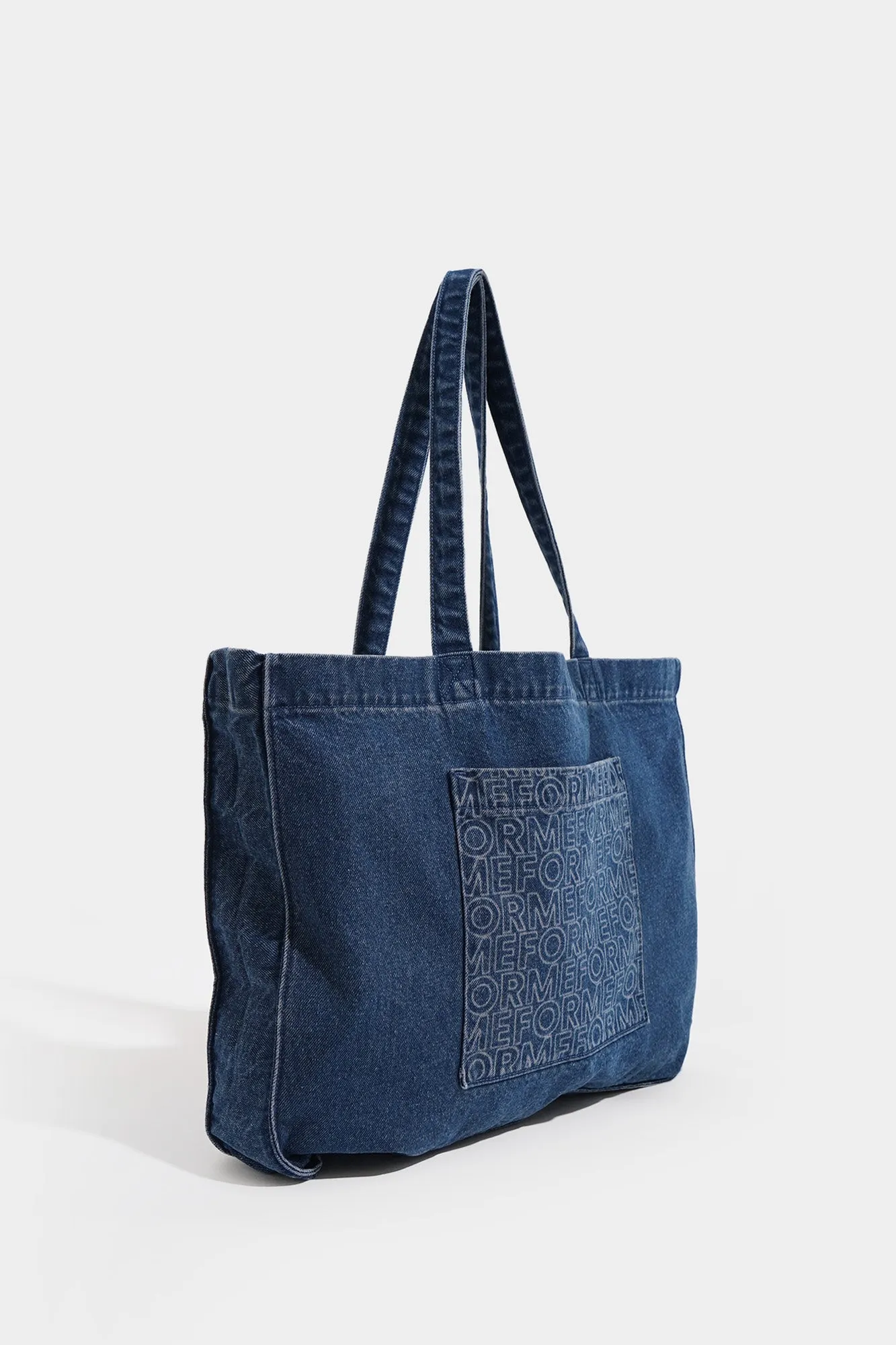 Monogram Denim Tote Bag