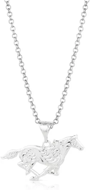 Montana Silversmiths Out West Running Horse Necklace