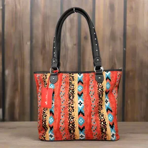 Montana West Colorful Canvas Tote Bag Red