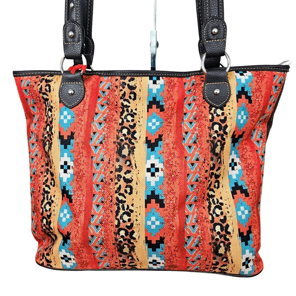 Montana West Colorful Canvas Tote Bag Red