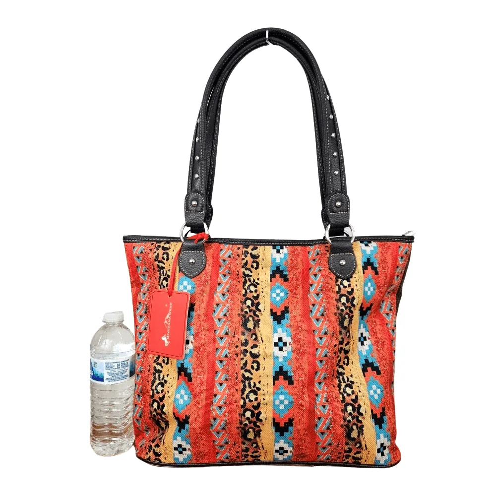Montana West Colorful Canvas Tote Bag Red