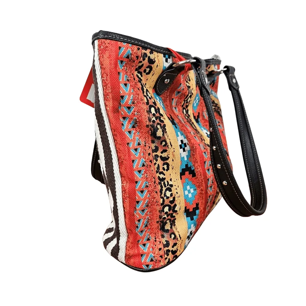 Montana West Colorful Canvas Tote Bag Red