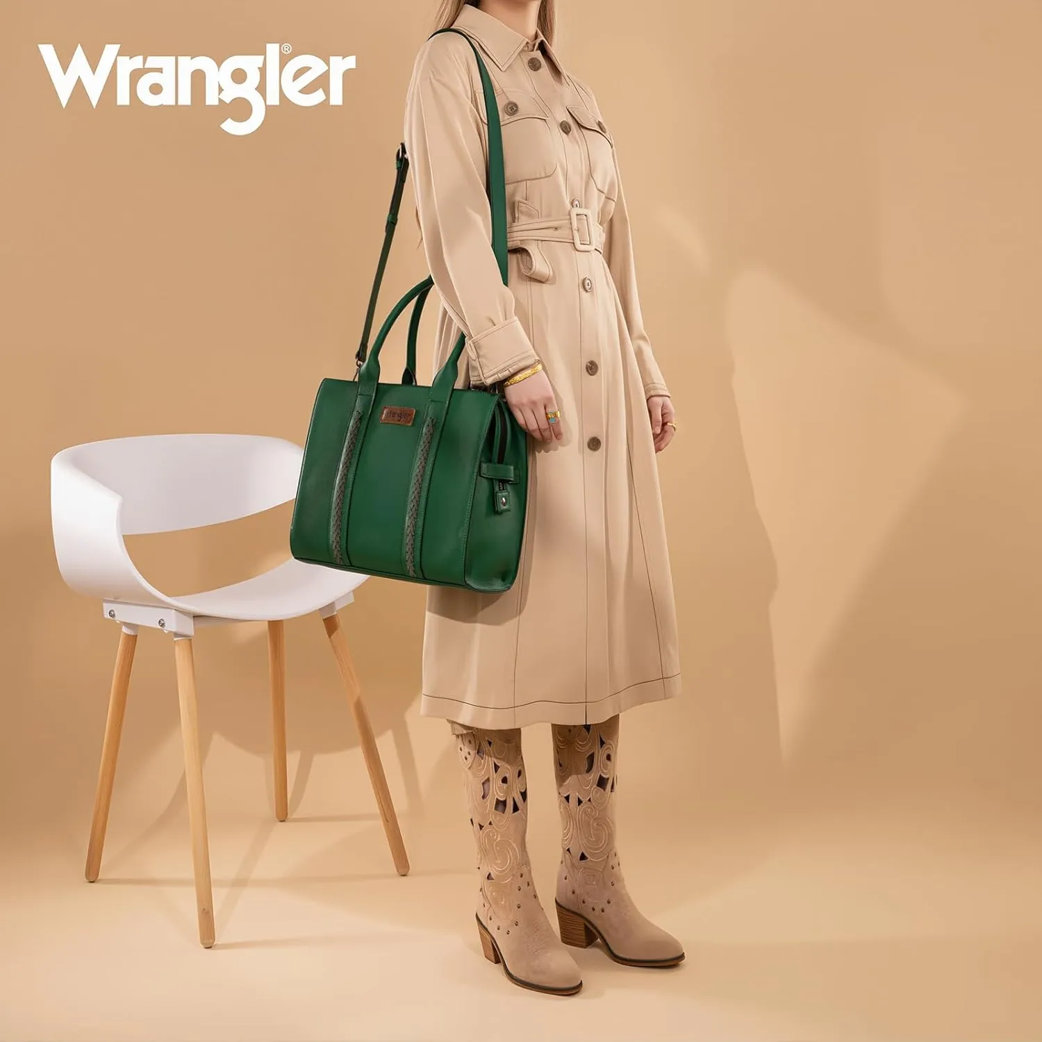 Montana West × Wrangler Purse for Women Large Work Tote Bags with Strap Vintage Top-Handle Handbags