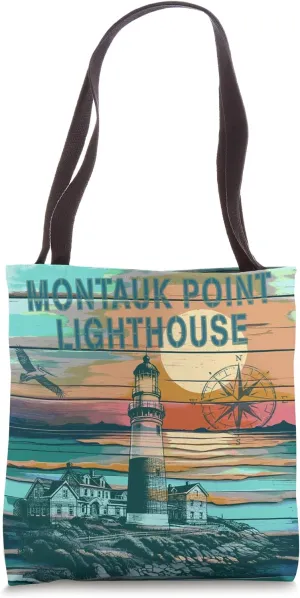 MONTAUK POINT LIGHTHOUSE LONG ISLAND NEW YORK MONTAUK BEACH Tote Bag
