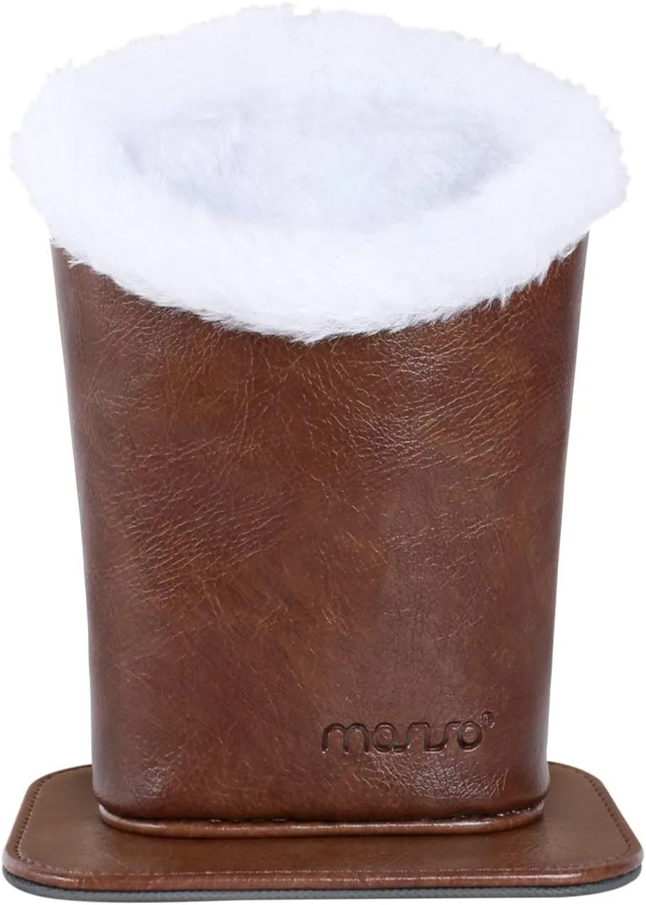MOSISO Eyeglasses Holder, Plush Lined PU Leather Stand Case with Magnetic Base