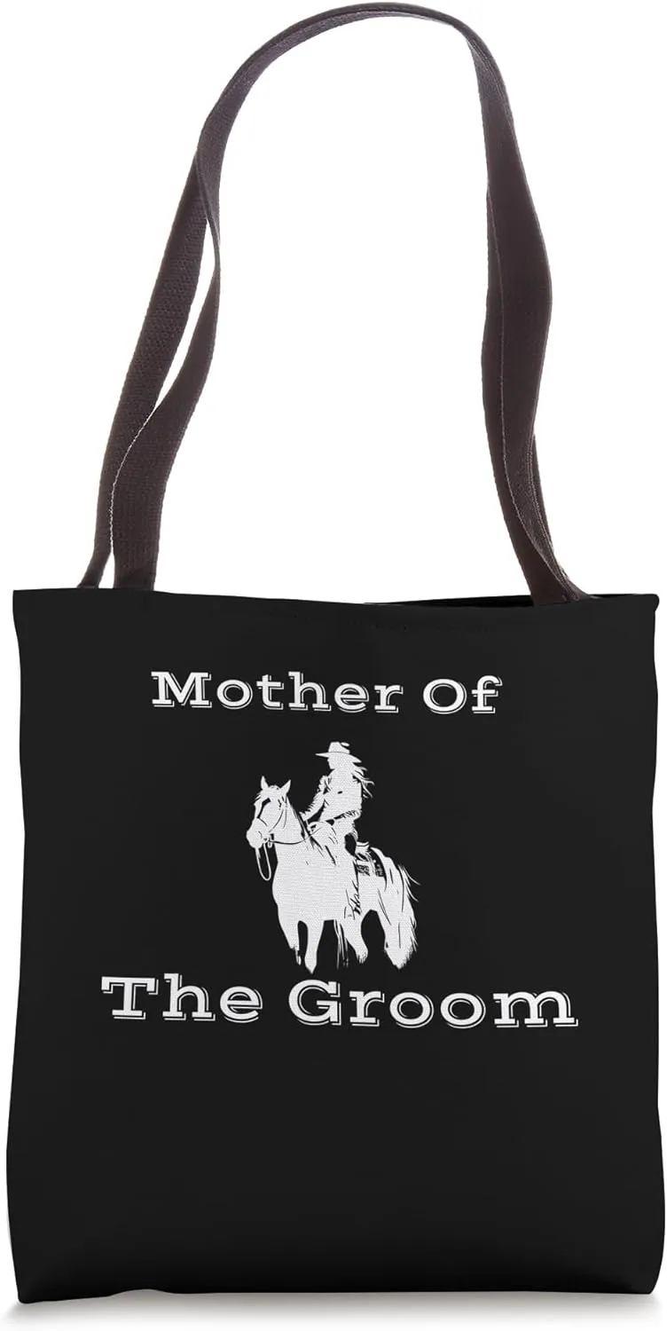 mother of the groom cowgirl, horseback, western rancher tee Tote Bag