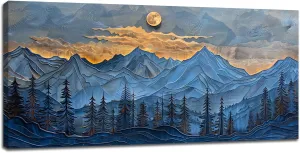 Mountain Forest Large Wall Art for Living Room Cabin Country Canvas Rustic Wilderness Oversize Pictures Framed Prints Painting Artwork Office Home Decor for Bedroom Dining 60"x30"