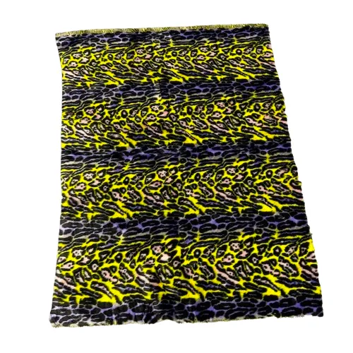 Multicolor Rainbow Leopard Print Faux Fur Fabric