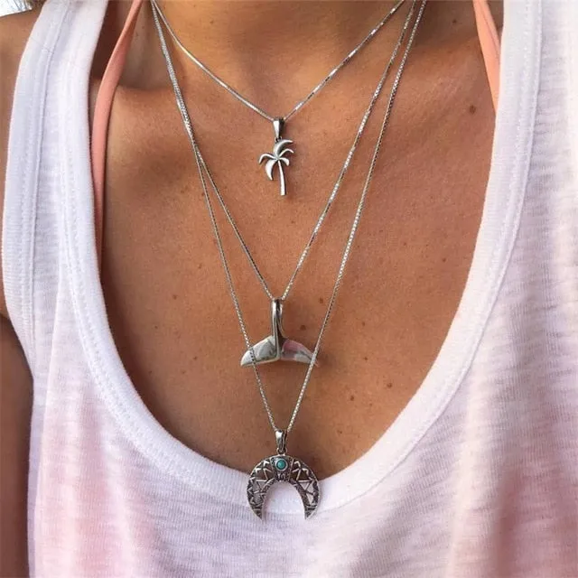 Multilayer Chain Clavicle Streamlined Mary Virgin Pendant Hot offer