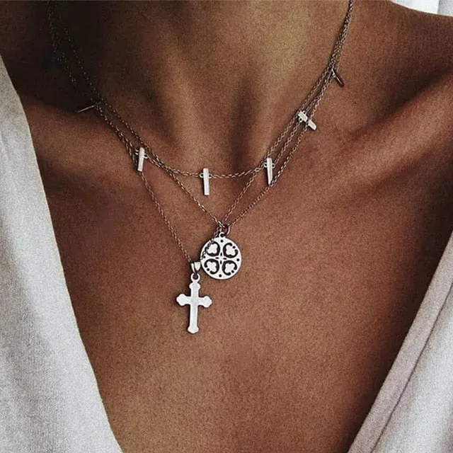 Multilayer Chain Clavicle Streamlined Mary Virgin Pendant Hot offer