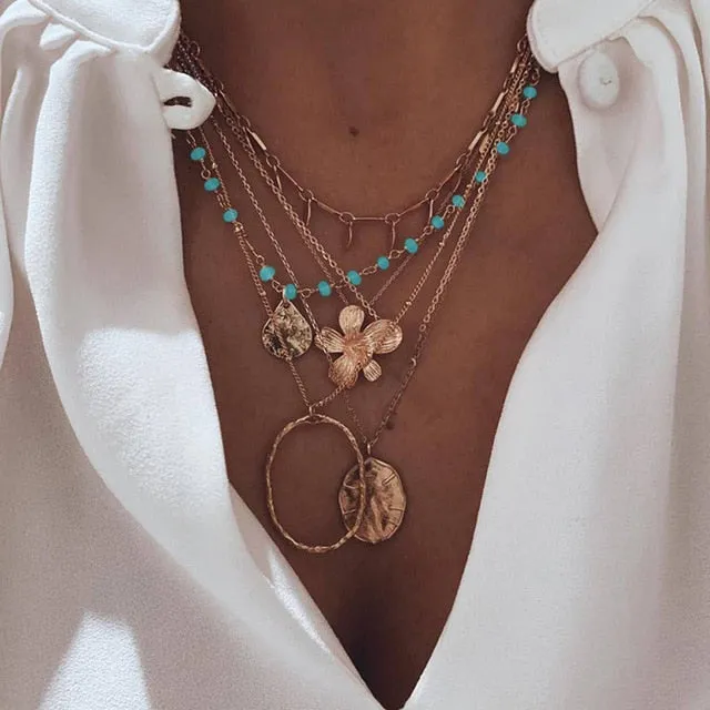 Multilayer Chain Clavicle Streamlined Mary Virgin Pendant Hot offer