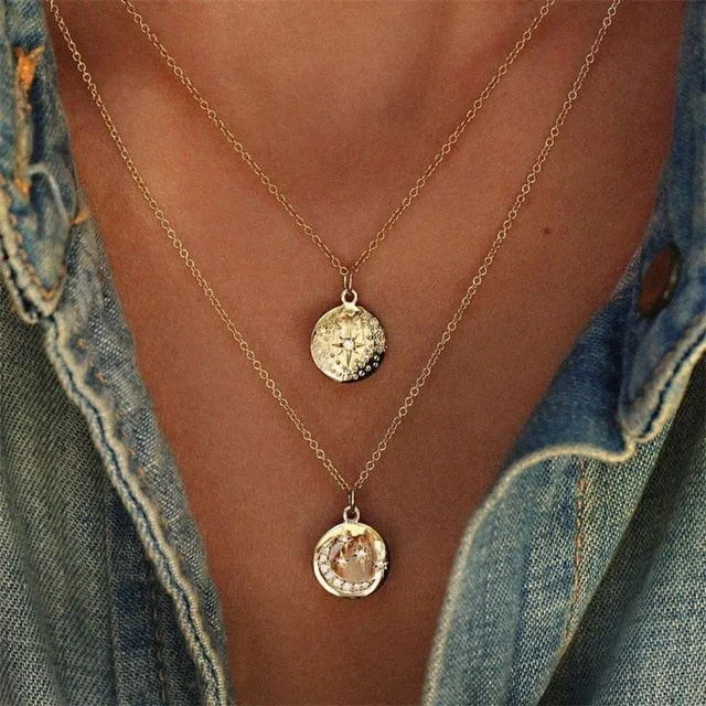 Multilayer Chain Clavicle Streamlined Mary Virgin Pendant Hot offer