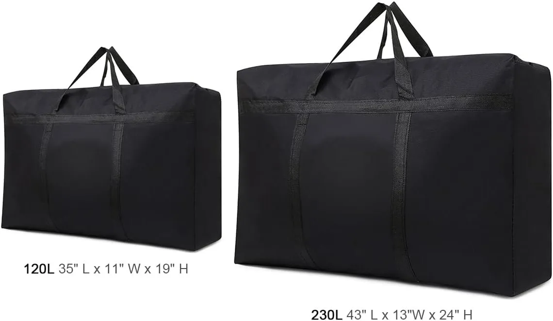 Multipurpose Extra Large Heavy Duty Storage Bags Duffle Bags for Space Saving Moving Storage (230L, Black)