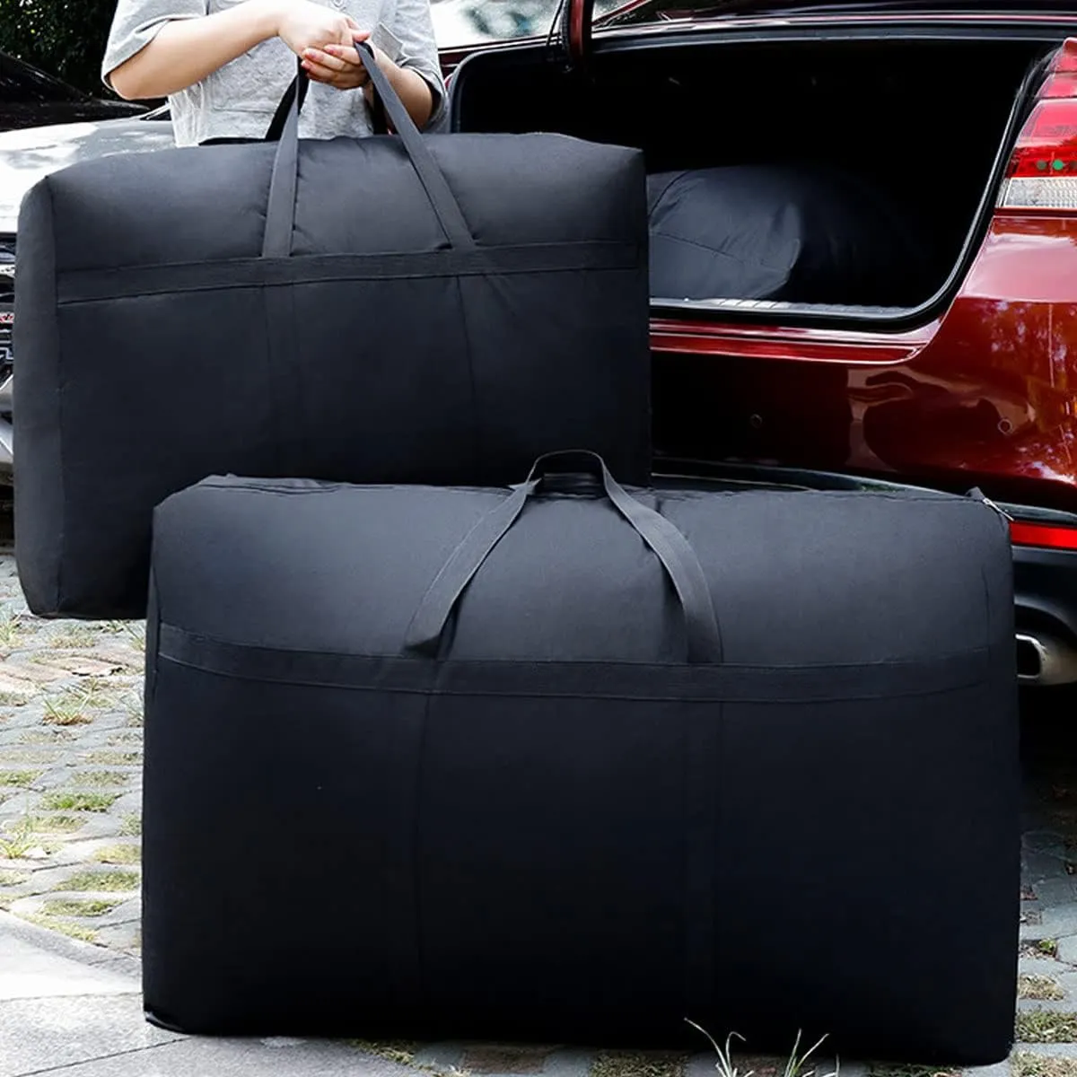 Multipurpose Extra Large Heavy Duty Storage Bags Duffle Bags for Space Saving Moving Storage (230L, Black)