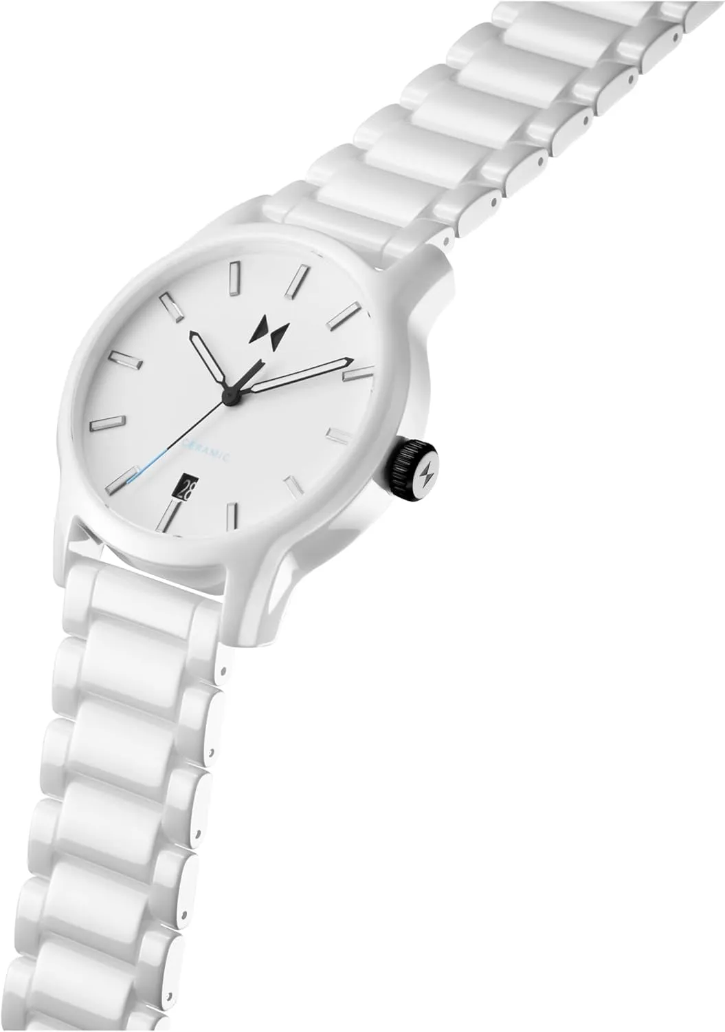 MVMT Classic II Men's 3 Hand Quartz Watch, Ceramic Link Bracelet Water Resistant up to 3ATM/30 Meters - Everyday Sport Wear for Him - 44mm