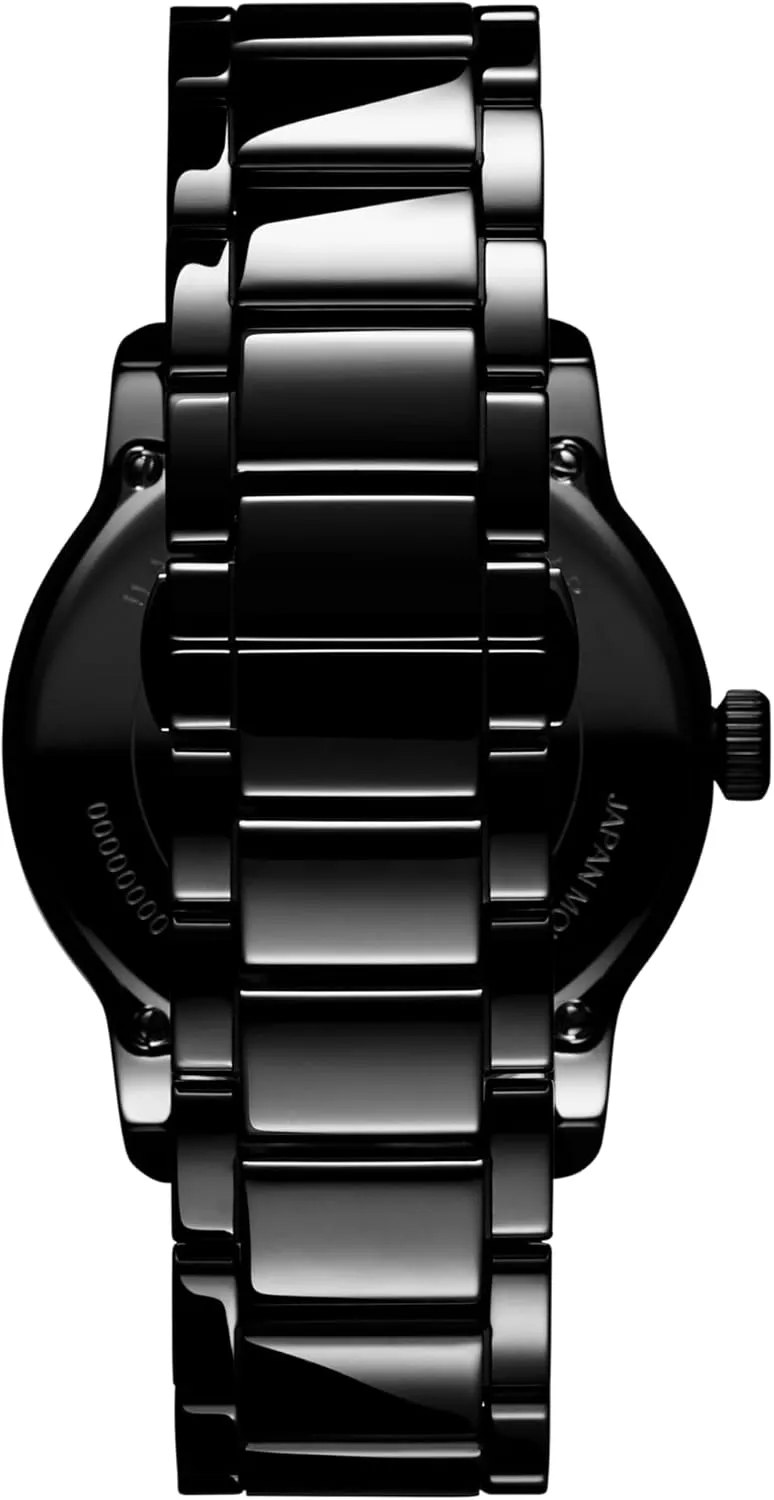 MVMT Classic II Men's 3 Hand Quartz Watch, Ceramic Link Bracelet Water Resistant up to 3ATM/30 Meters - Everyday Sport Wear for Him - 44mm