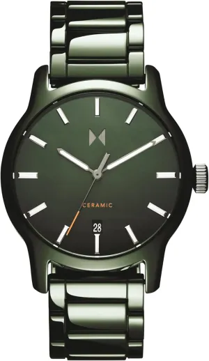 MVMT Classic II Men's 3 Hand Quartz Watch, Ceramic Link Bracelet Water Resistant up to 3ATM/30 Meters - Everyday Sport Wear for Him - 44mm