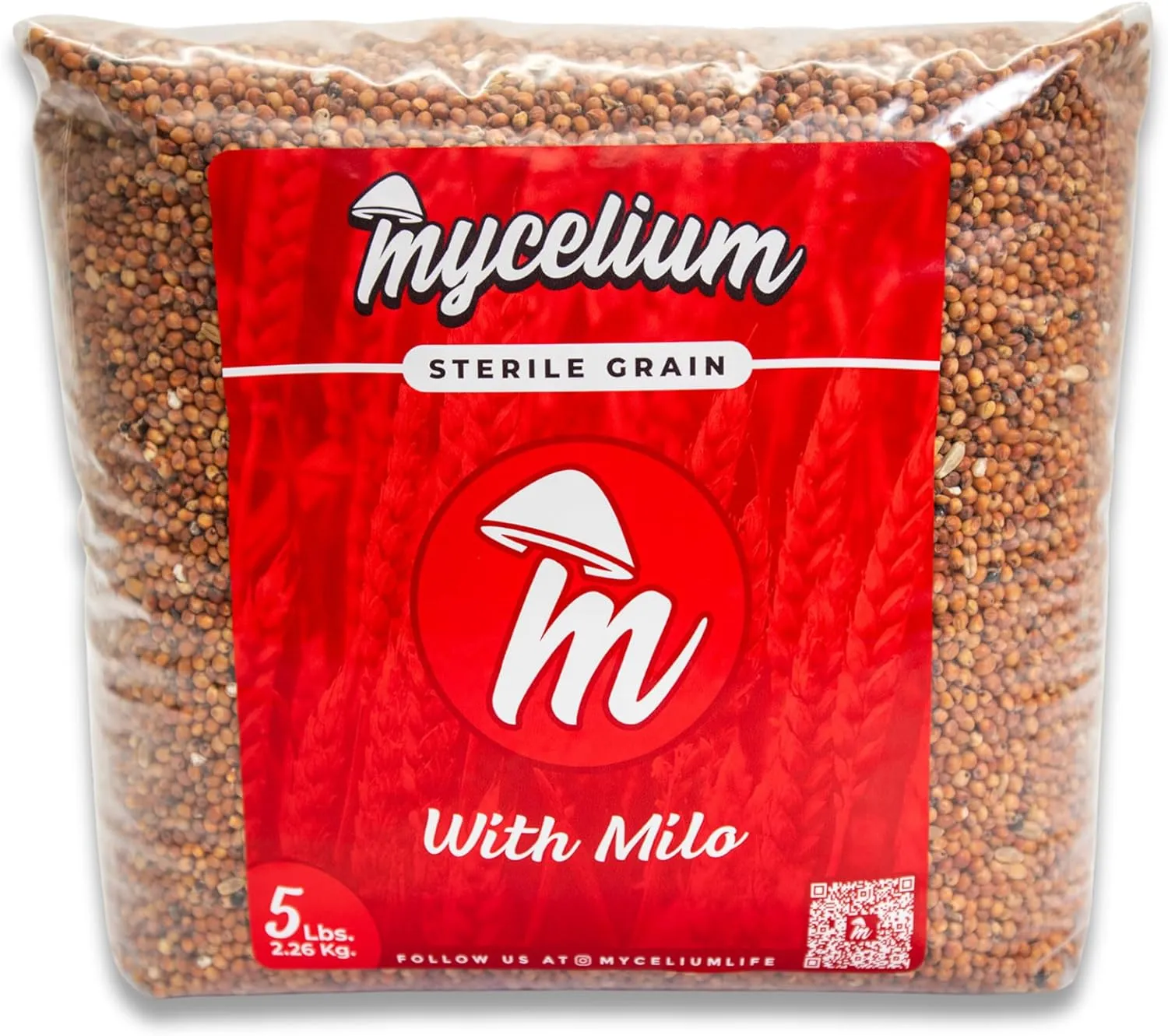Mycelium Mushroom Growing Kit I CVG Substrate (Coco Coir, Vermiculite, Gypsum) with Milo Grain I High Yield Proprietary Mix I Sterilized Mushroom Grow Bag for Starter & Pro Home Growers, 15lbs