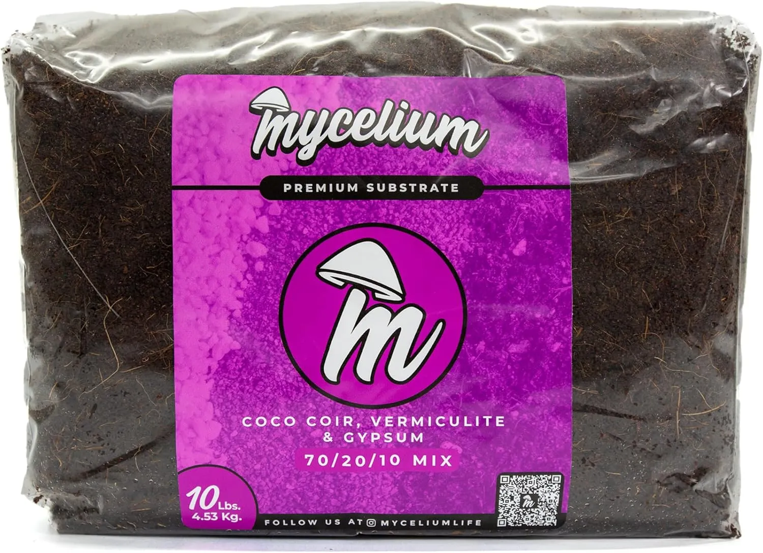 Mycelium Mushroom Growing Kit I CVG Substrate (Coco Coir, Vermiculite, Gypsum) with Milo Grain I High Yield Proprietary Mix I Sterilized Mushroom Grow Bag for Starter & Pro Home Growers, 15lbs