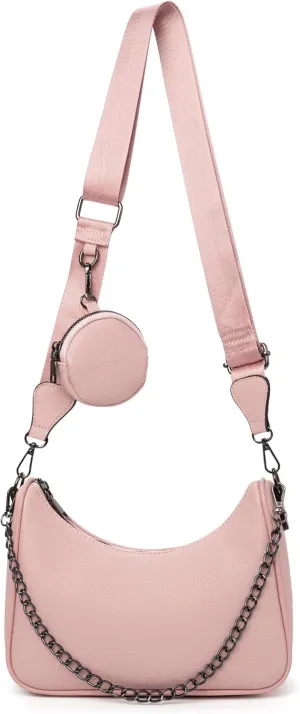 myfriday Crossbody Hobo Handbags for Women with Coin Purse Pouch, Soft Leather Designer Shoulder Bags - 2 Size Shoulder Strap
