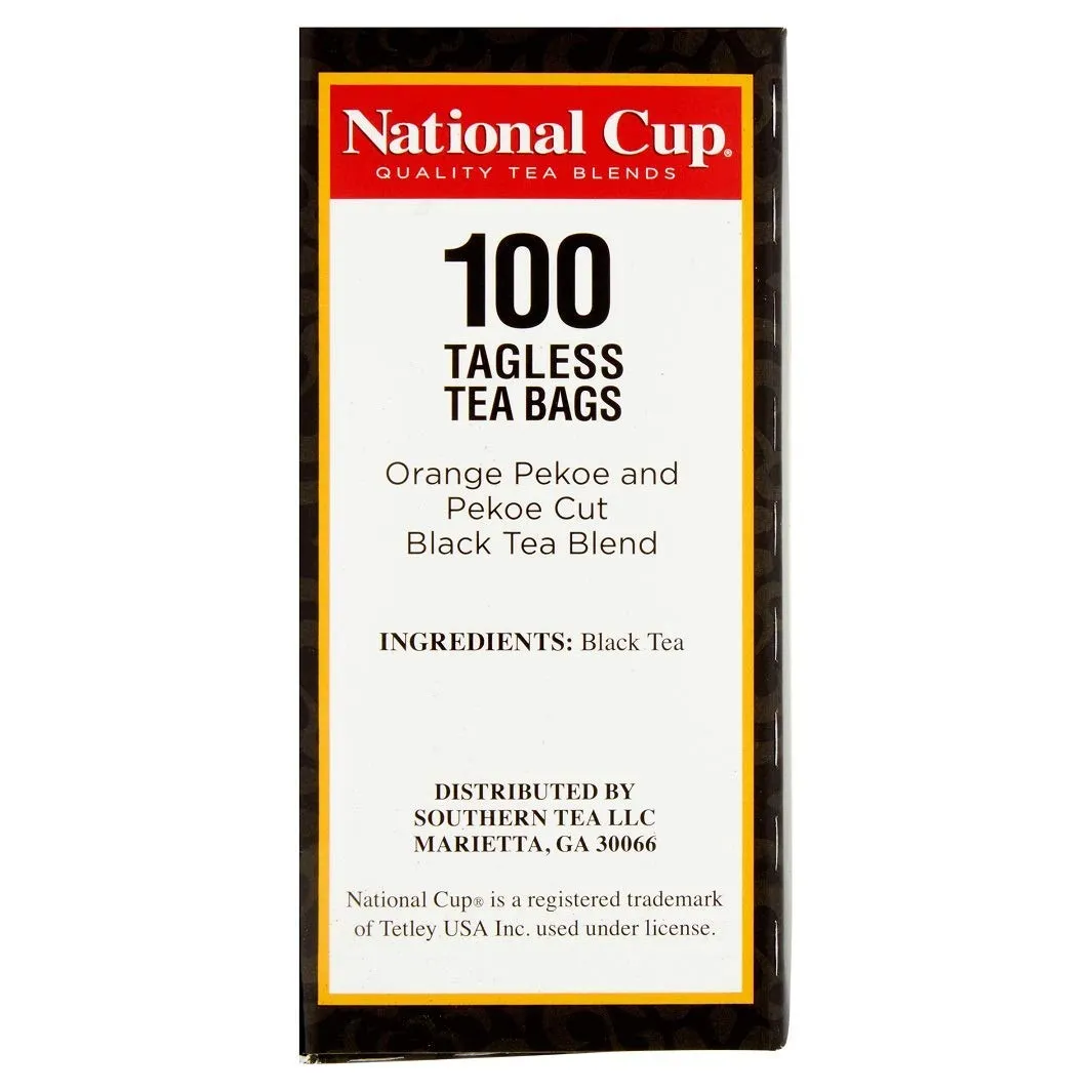 National Cup Black Tea Blend Flavourful, Smooth, Robust Caffeinated Black Tea Made with Natural Ingredients 100 Tea Bags Pack of 6, Served Hot or Iced