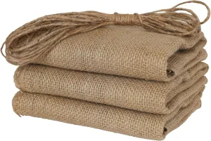 Natural Burlap Bags 19" X 29" with Drawstring, 3 Pack – Eco-Friendly Durable Brown Burlap Bags for Storage, Agriculture, Flood Control, Gardening and Frost Protection