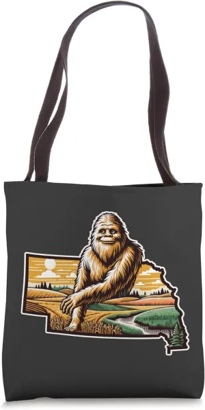 Nebraska Bigfoot Overlooking Sunsets and Farmlands Art Tote Bag