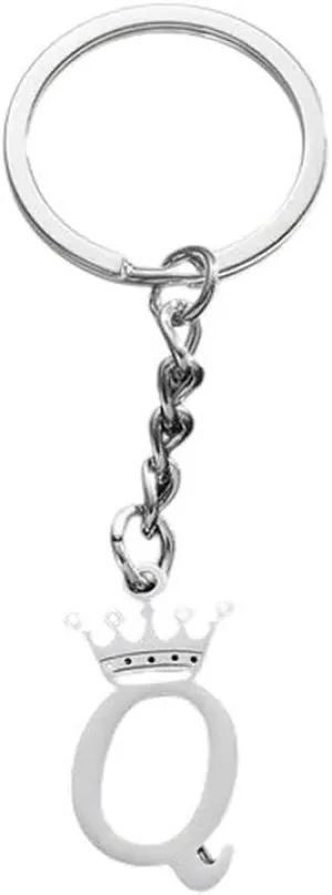 New 2026 Arrive Unisex Simple Stainless Steel Crown 26 Letters Key Chain For Women Personality Metal Initial Alphabet Keyring Car Handbag Pendant Gifts Jewelry Fashion Trendy Accessories Gift And Men