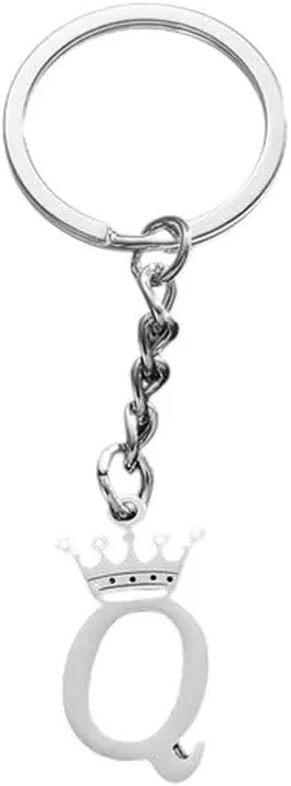New 2026 Arrive Unisex Simple Stainless Steel Crown 26 Letters Key Chain For Women Personality Metal Initial Alphabet Keyring Car Handbag Pendant Gifts Jewelry Fashion Trendy Accessories Gift And Men