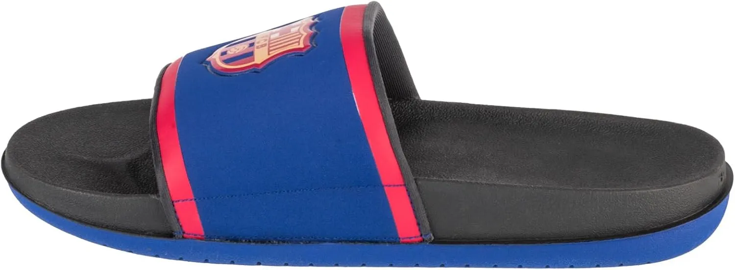 Nike Offcourt (FC Barcelona) Soccer Slides (FZ3185-400, Deep Royal Blue/Dark Smoke Grey/Noble Red/Club Gold)