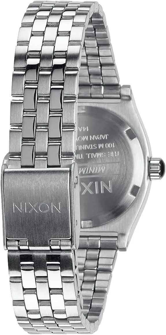 NIXON Small Time Teller A399 - 100m Water Resistant Analog Classic Watch (26mm Watch Face, 12mm-14mm Custom 5 Link Stainless Steel Band)