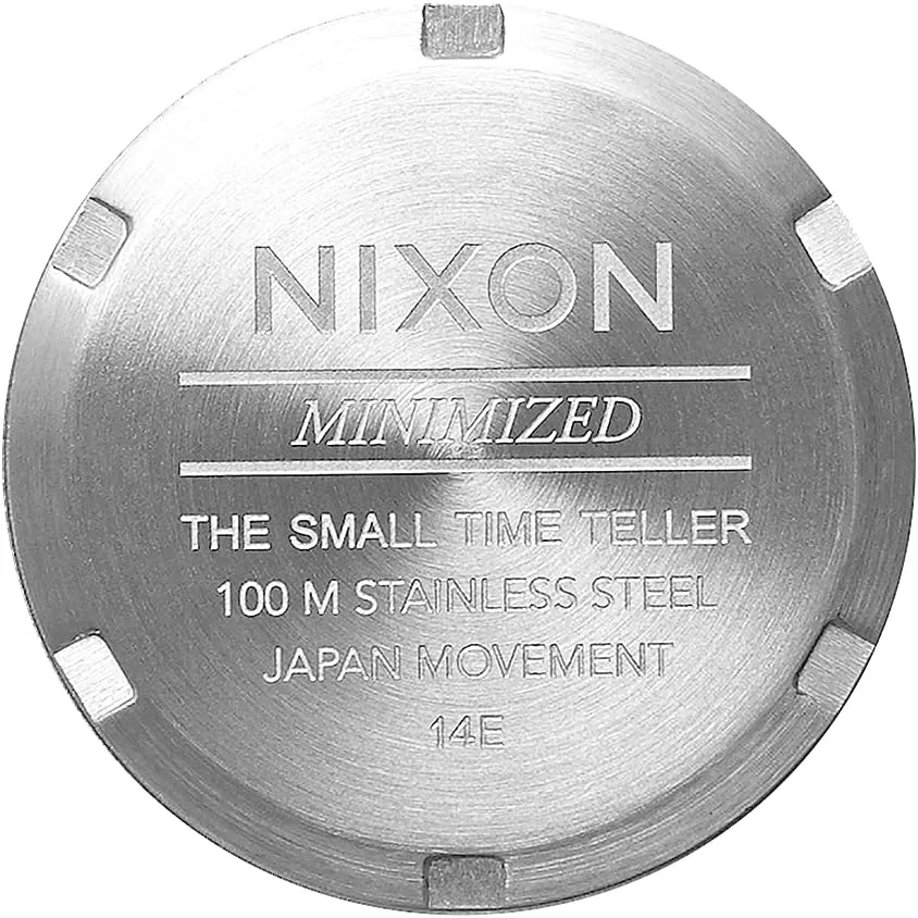 NIXON Small Time Teller A399 - 100m Water Resistant Analog Classic Watch (26mm Watch Face, 12mm-14mm Custom 5 Link Stainless Steel Band)
