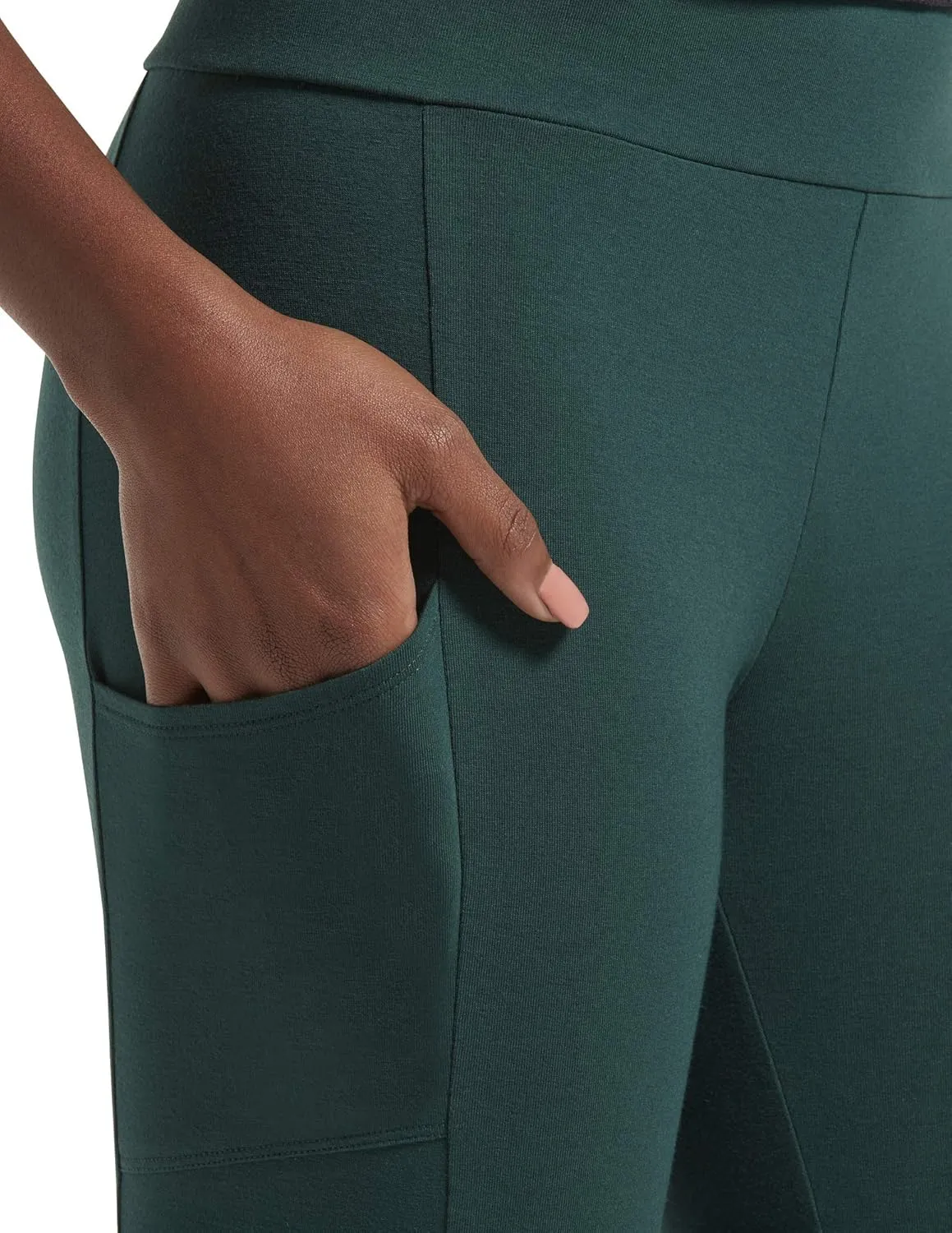 No Nonsense Women's Classic Denim Capri Leggings with Pockets, Comfortable Stretch Pull on Pants