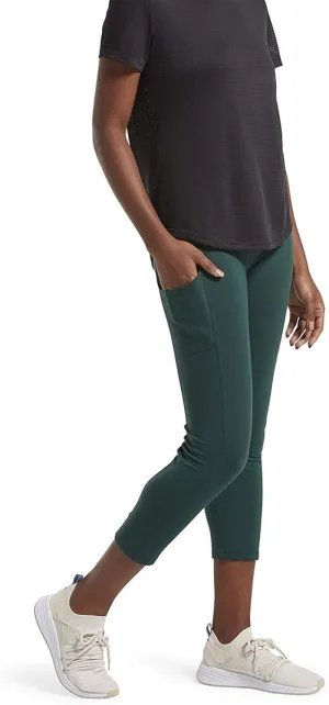 No Nonsense Women's Classic Denim Capri Leggings with Pockets, Comfortable Stretch Pull on Pants
