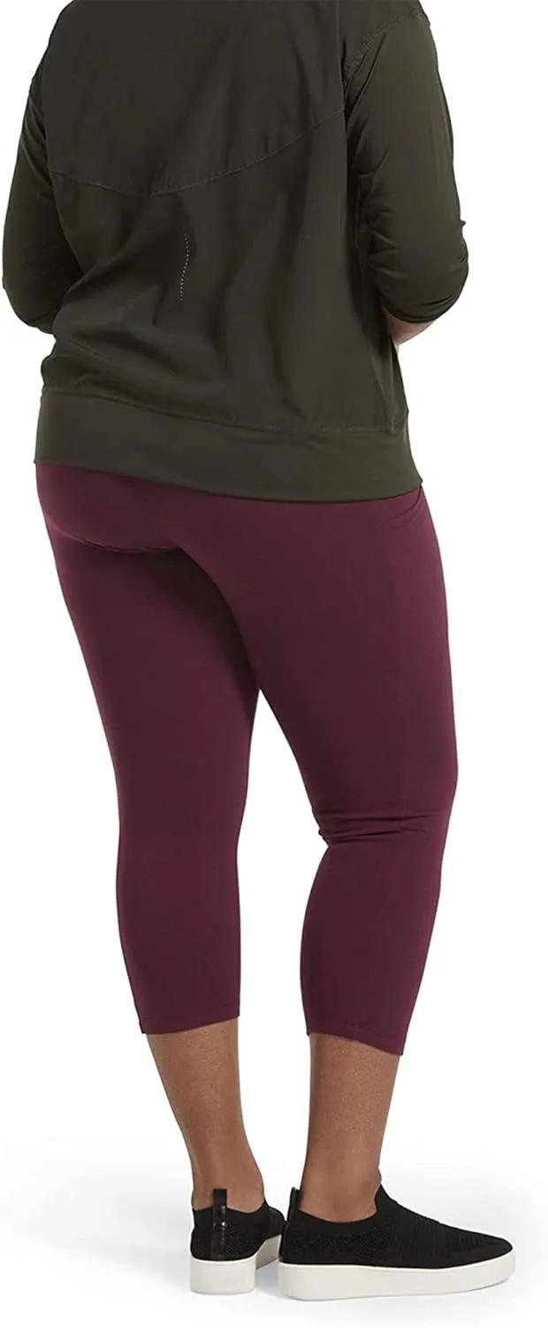 No Nonsense Women's Classic Denim Capri Leggings with Pockets, Comfortable Stretch Pull on Pants