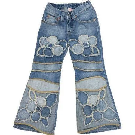 Nolita Pocket Girls Italian Denim Appliqué Bootleg Jeans - Size 6Y