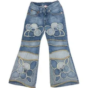 Nolita Pocket Girls Italian Denim Appliqué Bootleg Jeans - Size 6Y